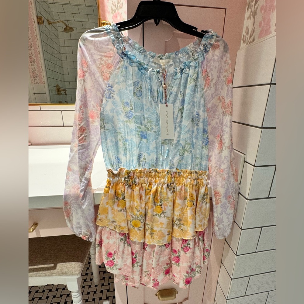 LoveShackFancy Popover Silk Dress